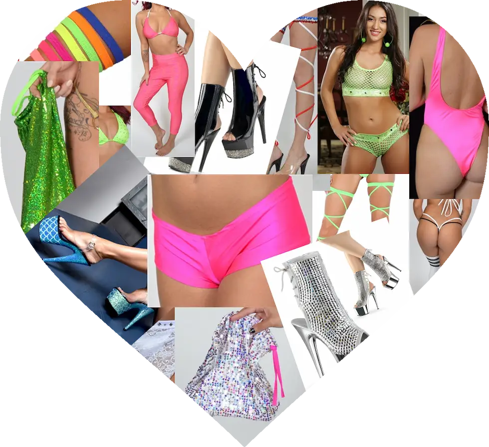 collage photo of stripperware